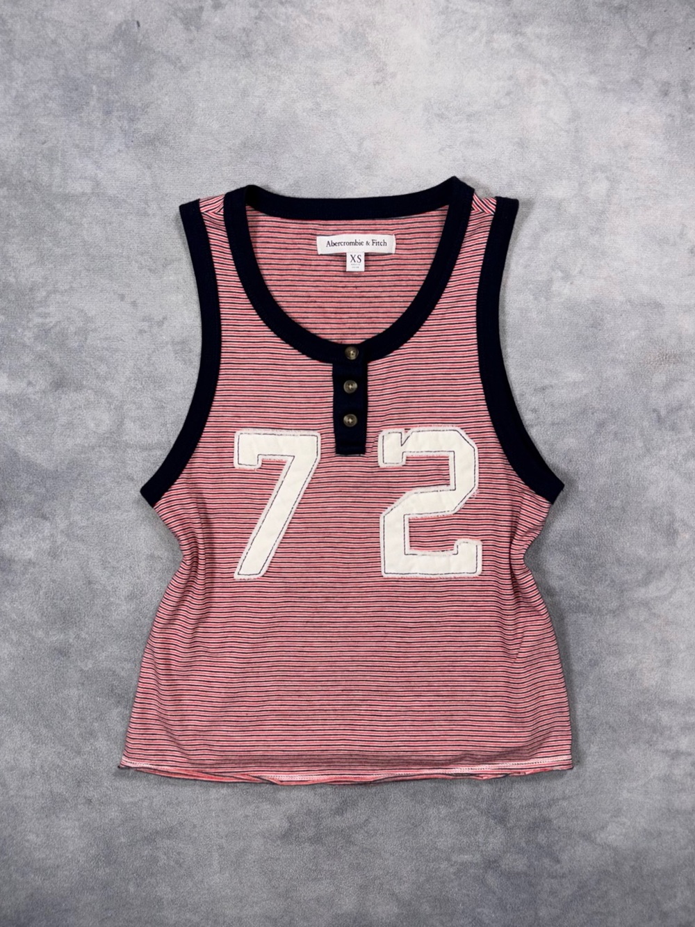 RARE ABERCROMBIE & FITCH 72 Vintage Y2K Grunge Numbers Striped Tank Top